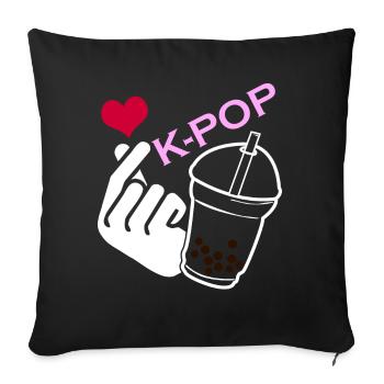 Kpop Bubble Tea Korean Pop Music K-Pop - Sofa pillowcase 17,3'' x 17,3'' (45 x 45 cm) - black - Front