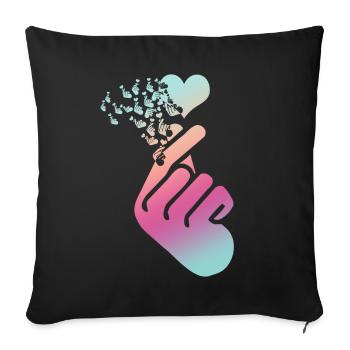 Kpop Heart Korean Popmusic K-Pop - Sofakissenbezug 45 x 45 cm - Schwarz - Vorne