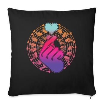 Kpop K-Pop Korean Popmusic - Sofa pillowcase 17,3'' x 17,3'' (45 x 45 cm) - black - Front