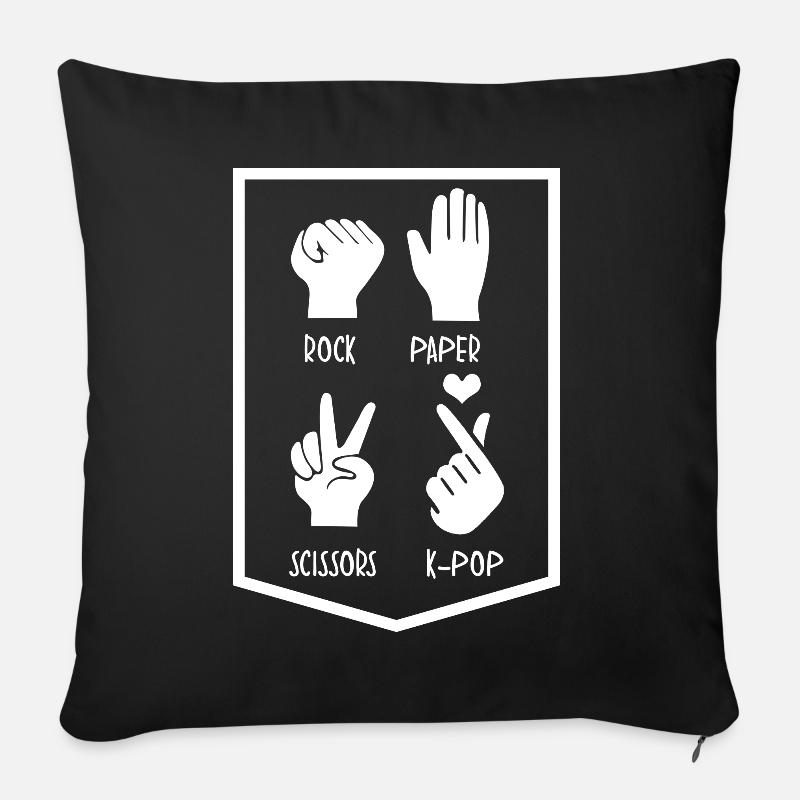 Kpop Herz Korean Popmusik K-Pop - Sofakissenbezug 45 x 45 cm - Schwarz