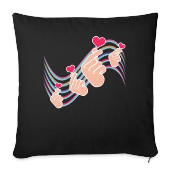 Kpop Heart K-Pop Korean Popmusic - Sofakissenbezug 45 x 45 cm - Schwarz - Vorne