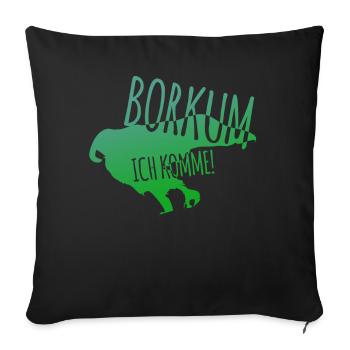 Tourisme Borkum - Housse de coussin décorative 45 x 45 cm - noir - Devant