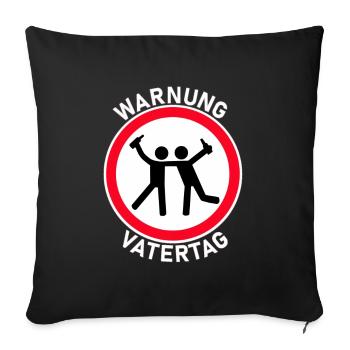 Avertissement Fête des pères Papa Bière Célébrez les copains Papa - Housse de coussin décorative 45 x 45 cm - noir - Devant