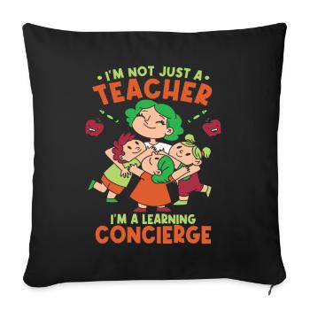 Citation de l’enseignante mignonne Enseigner la rentrée scolaire - Housse de coussin décorative 45 x 45 cm - noir - Devant