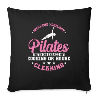Weekand Forecast Pilates no Cooking no Cleaning - Sofakissenbezug 45 x 45 cm - Schwarz - Vorne