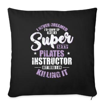 Pilates Life Fitness Powerhouse - Housse de coussin décorative 45 x 45 cm - noir - Devant