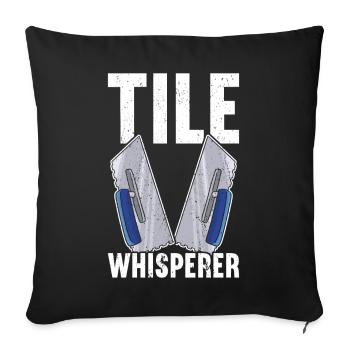 Tuiler Setter Tileter Tiles - Housse de coussin décorative 45 x 45 cm - noir - Devant