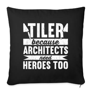 Tuiler Setter Tileter Tiles - Housse de coussin décorative 45 x 45 cm - noir - Devant