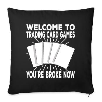 Jeu de cartes à collectionner - Housse de coussin décorative 45 x 45 cm - noir - Devant