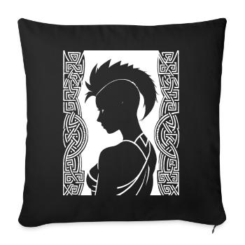 Fantasy Post Punk Keltische Stammeskunst Batcave Girl - Sofakissenbezug 45 x 45 cm - Schwarz - Vorne