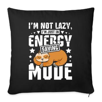 Power saving mode Sleeping Sloth - Sofa pillowcase 17,3'' x 17,3'' (45 x 45 cm) - black - Front