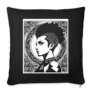 Fantasy Post Punk Celtic Tribal Art Batcave Girl - Sofa pillowcase 17,3'' x 17,3'' (45 x 45 cm) - black - Front