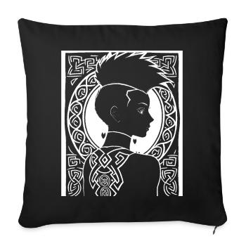 Fantasy Post Punk Keltische Stammeskunst Batcave Girl - Sofakissenbezug 45 x 45 cm - Schwarz - Vorne