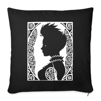Fantasy Post Punk Keltische Stammeskunst Batcave Girl - Sofakissenbezug 45 x 45 cm - Schwarz - Vorne