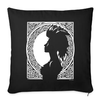 Sinister Style Meets Bold Design in Horror Nun, O - Sofa pillowcase 17,3'' x 17,3'' (45 x 45 cm) - black - Front