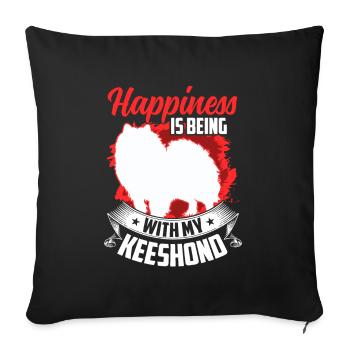 Wolfsspitz makes me happy German Keeshond - Sofa pillowcase 17,3'' x 17,3'' (45 x 45 cm) - black - Front