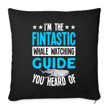 Whale Watching Whale Watching Orca Blue Whale - Sofa pillowcase 17,3'' x 17,3'' (45 x 45 cm) - black - Front