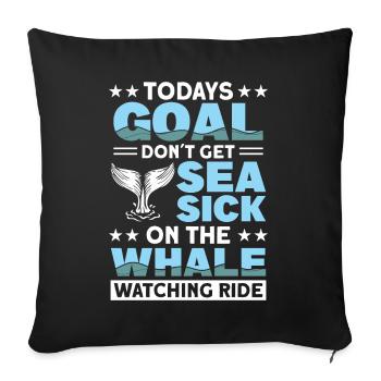 Whale Watching Whale Watching Orca Blue Whale - Sofa pillowcase 17,3'' x 17,3'' (45 x 45 cm) - black - Front