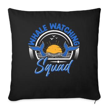 Whale Watching Whale Watching Orca Blue Whale - Sofa pillowcase 17,3'' x 17,3'' (45 x 45 cm) - black - Front