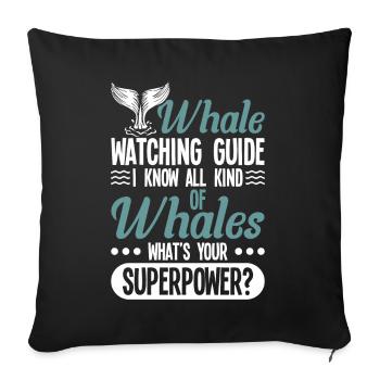 Whale Watching Whale Watching Orca Blue Whale - Sofa pillowcase 17,3'' x 17,3'' (45 x 45 cm) - black - Front