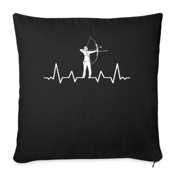 Archer Archery Sports Heartbeat - Housse de coussin décorative 45 x 45 cm - noir - Devant