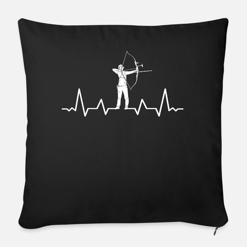 Bogenschütze Bogenschießen Sport Herzschlag - Sofakissenbezug 45 x 45 cm - Schwarz
