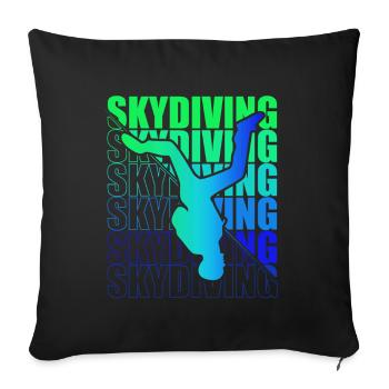 Skydive Freefly Skydiver Shirt Skydiving - Sofa pillowcase 17,3'' x 17,3'' (45 x 45 cm) - black - Front