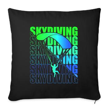 Skydive Freefly Skydiver Shirt Skydiving - Sofa pillowcase 17,3'' x 17,3'' (45 x 45 cm) - black - Front
