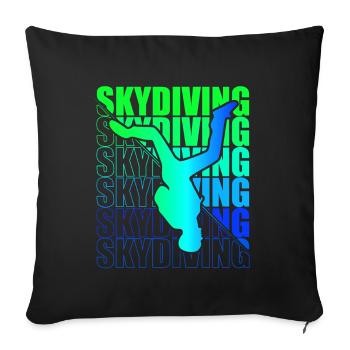 Skydive Freefly Skydiver Shirt Skydiving - Sofa pillowcase 17,3'' x 17,3'' (45 x 45 cm) - black - Front