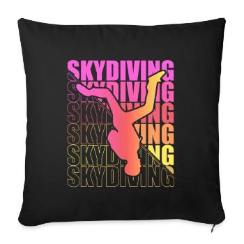 Skydive Freefly Skydiver Shirt Skydiving - Sofa pillowcase 17,3'' x 17,3'' (45 x 45 cm) - black - Front