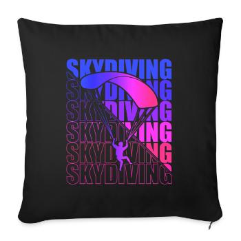 Skydive Freefly Skydiver Shirt Skydiving - Sofa pillowcase 17,3'' x 17,3'' (45 x 45 cm) - black - Front