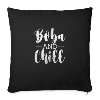 Bubble Tea Boba Tea Kawaii Cadeau - Housse de coussin décorative 45 x 45 cm - noir - Devant
