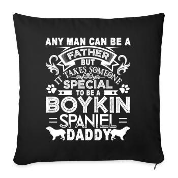 Proud Boykin Spaniel Daddy - Sofa pillowcase 17,3'' x 17,3'' (45 x 45 cm) - black - Front