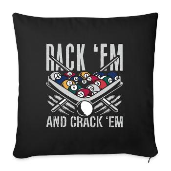 Cue Sports Rack 'et Crack Snooker Pool Player - Housse de coussin décorative 45 x 45 cm - noir - Devant
