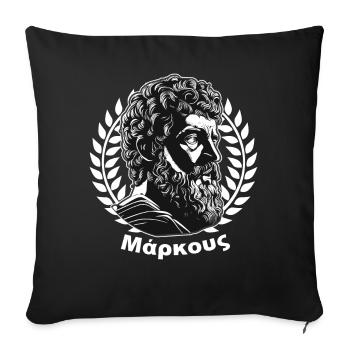 Marcus Aurelius Greek Stoic Philosopher Stoicism - Sofa pillowcase 17,3'' x 17,3'' (45 x 45 cm) - black - Front