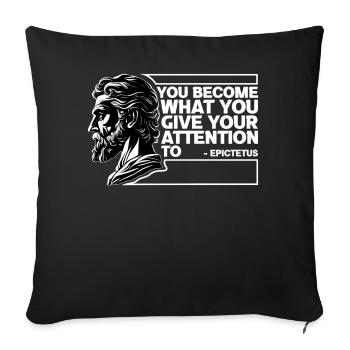 Epictetus Stoic Philosophy Quotes Inspiring Stoici - Sofa pillowcase 17,3'' x 17,3'' (45 x 45 cm) - black - Front