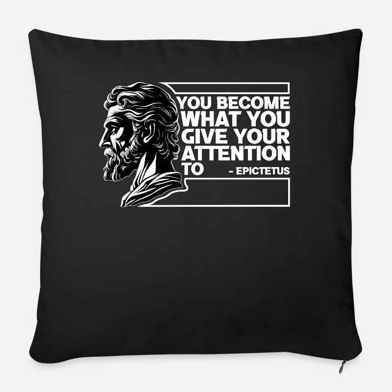 Epictetus Stoic Philosophy Quotes Inspiring Stoici - Sofakissenbezug 45 x 45 cm - Schwarz