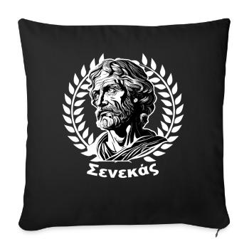 Seneca Roman Stoic Philosophy Ancient Stoicism - Sofa pillowcase 17,3'' x 17,3'' (45 x 45 cm) - black - Front