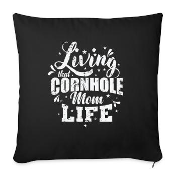 Vivre ce passe-temps de jeu de vie de maman de maïs - Housse de coussin décorative 45 x 45 cm - noir - Devant