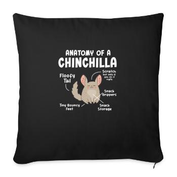 Chinchilla - Housse de coussin décorative 45 x 45 cm - noir - Devant