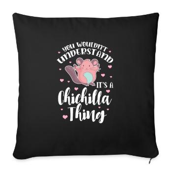 Chinchilla - Housse de coussin décorative 45 x 45 cm - noir - Devant