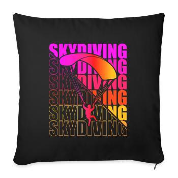 Skydive Freefly Skydiver Shirt Skydiving - Sofa pillowcase 17,3'' x 17,3'' (45 x 45 cm) - black - Front