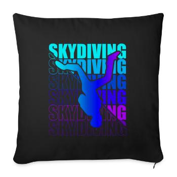 Skydive Freefly Skydiver Shirt Skydiving - Sofa pillowcase 17,3'' x 17,3'' (45 x 45 cm) - black - Front