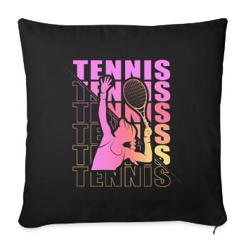 Vêtements de tennis pour joueuses de tennis filles - Housse de coussin décorative 45 x 45 cm - noir - Devant
