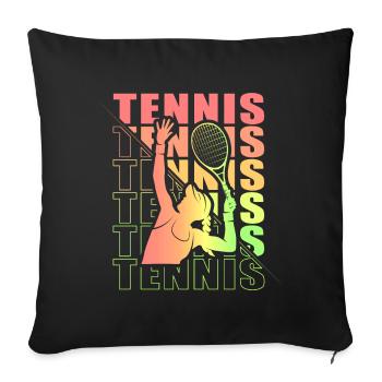 Vêtements de tennis pour joueuses de tennis filles - Housse de coussin décorative 45 x 45 cm - noir - Devant