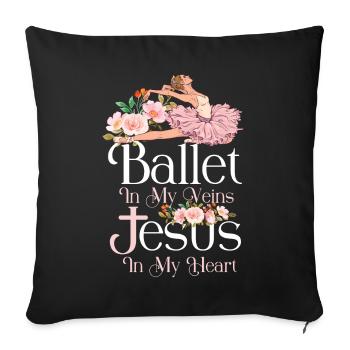 Ballet Dancer Dance Girl Ballerina - Sofa pillowcase 17,3'' x 17,3'' (45 x 45 cm) - black - Front