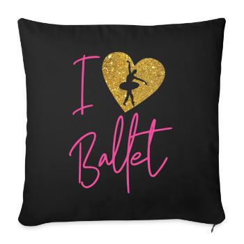 Ballet Dancer Dance Girl Ballerina - Sofakissenbezug 45 x 45 cm - Schwarz - Vorne