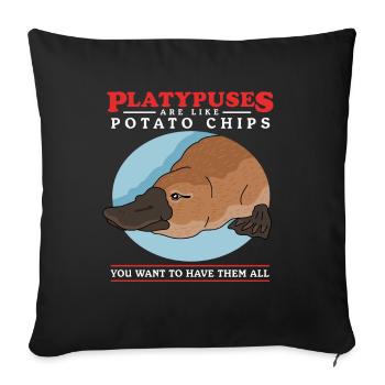 Platypus Platypus Platypus Gift - Sofa pillowcase 17,3'' x 17,3'' (45 x 45 cm) - black - Front