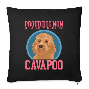 Cavapoo Mom Dogs Cavoodle Dog Owner Gift - Sofa pillowcase 17,3'' x 17,3'' (45 x 45 cm) - black - Front