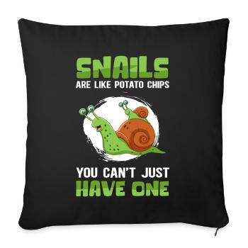 Snail | funny snails gift - Sofa pillowcase 17,3'' x 17,3'' (45 x 45 cm) - black - Front